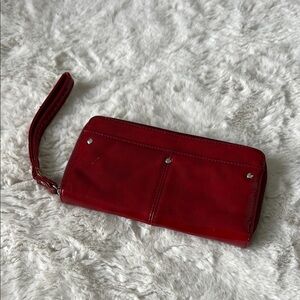 Red Patent Leather Wristlet Wallet